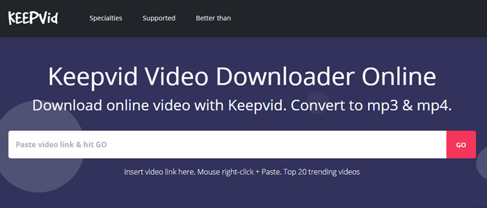 Open KeepVid Website & Pest Youtube Video Link-min