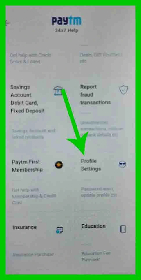 click Profile Settings in paytm