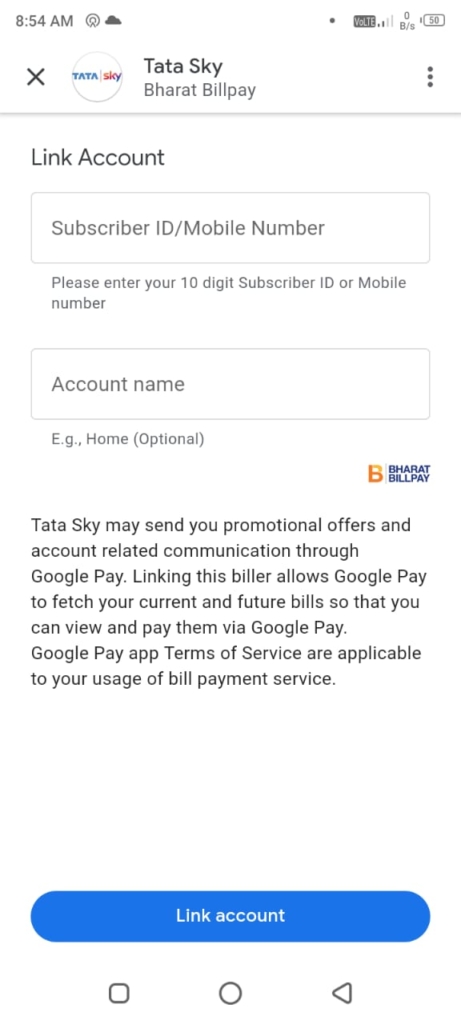 Link Subscriber ID with Gogle Pay