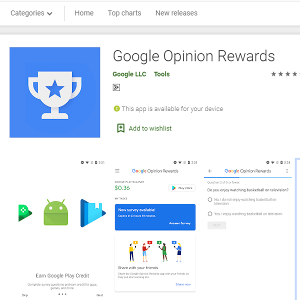 Google Opinion Rewards se paise kamaye