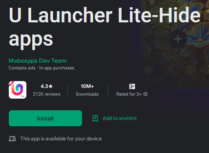 U Launcher Lite - Hide Apps