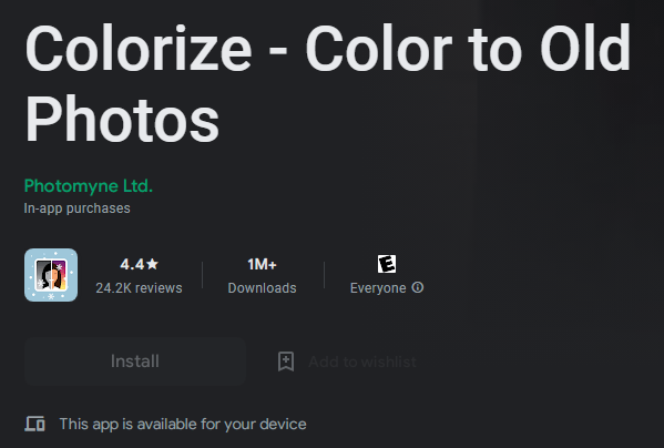 Colorise Color Old Photo App Image